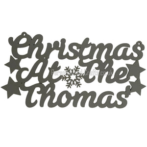 Painted Christmas At The Surname Plaque Only