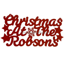 Load image into Gallery viewer, Painted Christmas At The Surname Plaque Only