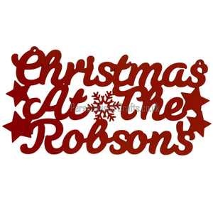 Painted Christmas At The Surname Plaque Only