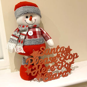 Personalised Santa Please Stop Here For… Plaque Only